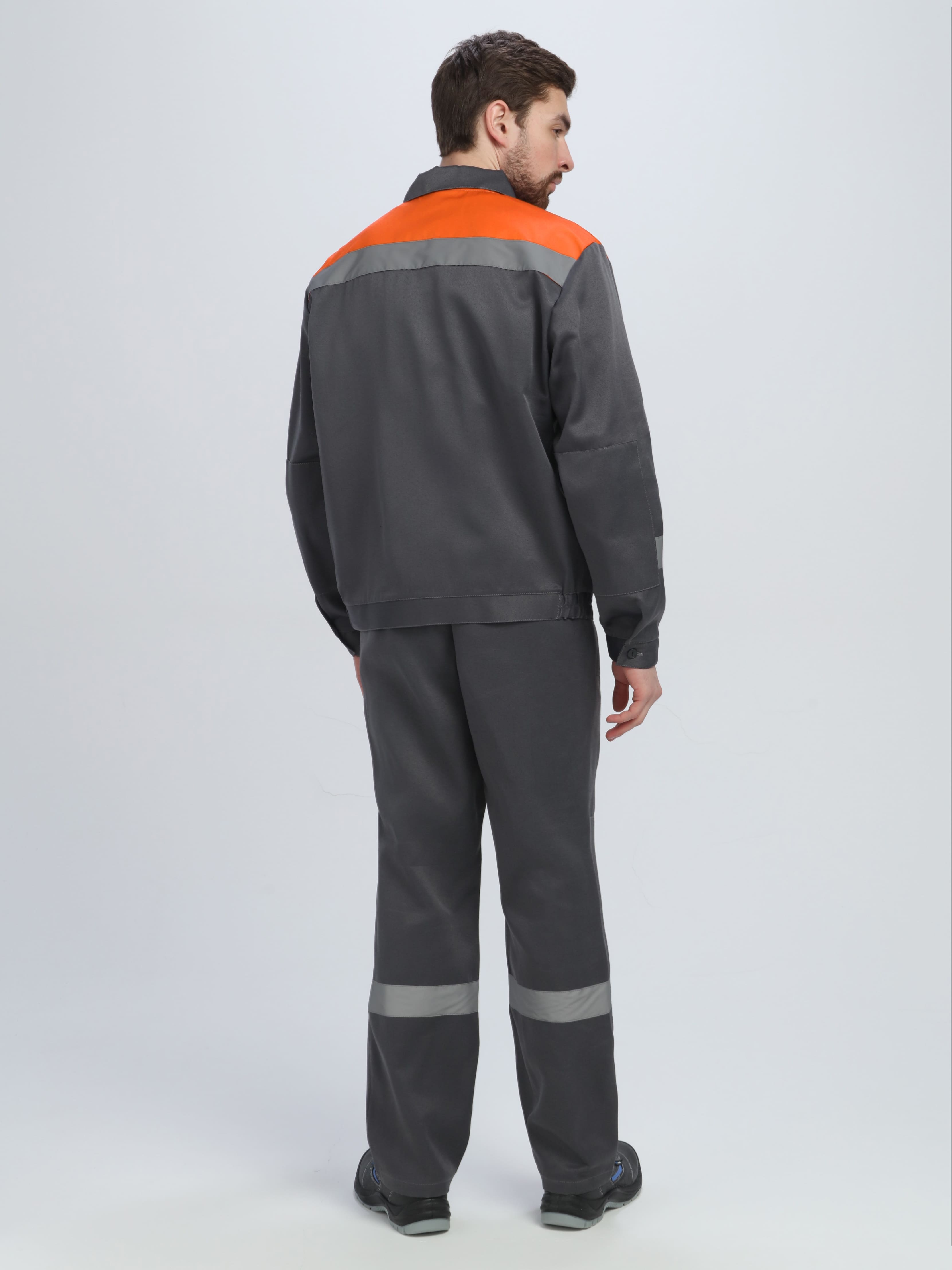 Костюм Лигор-1 СОП (тк.Смесовая,210) брюки, т.серый/оранжевый - 3