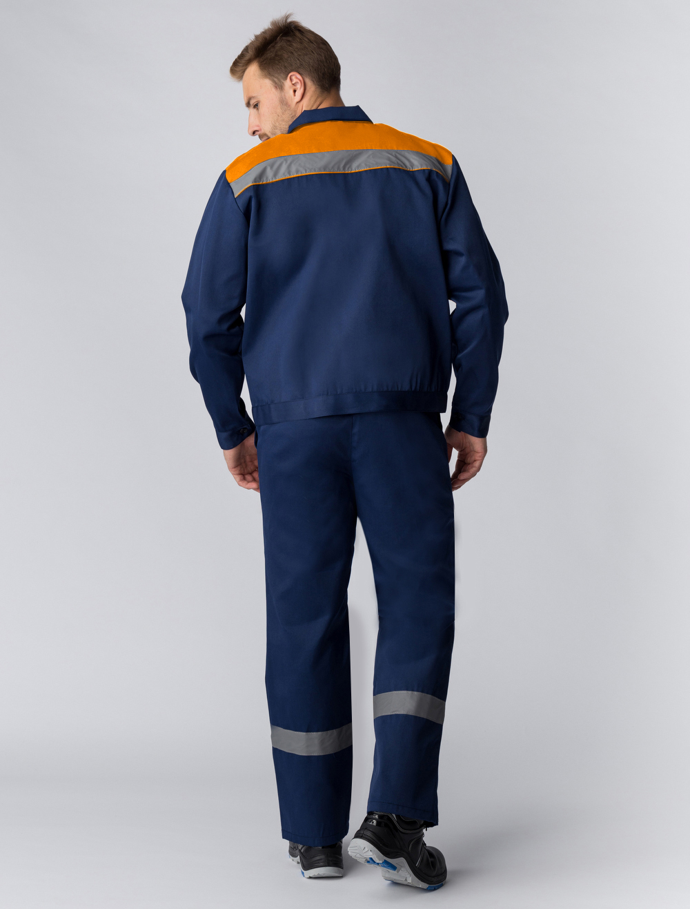 Костюм Труженик-2 СОП (тк.Смесовая,210) п/к, т.синий/оранжевый - 3